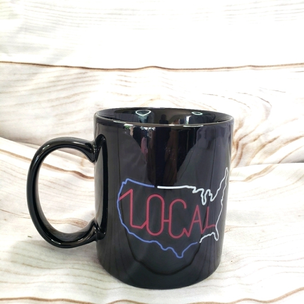 Life Is Good Local USA Coffee Mug Black Diner Style